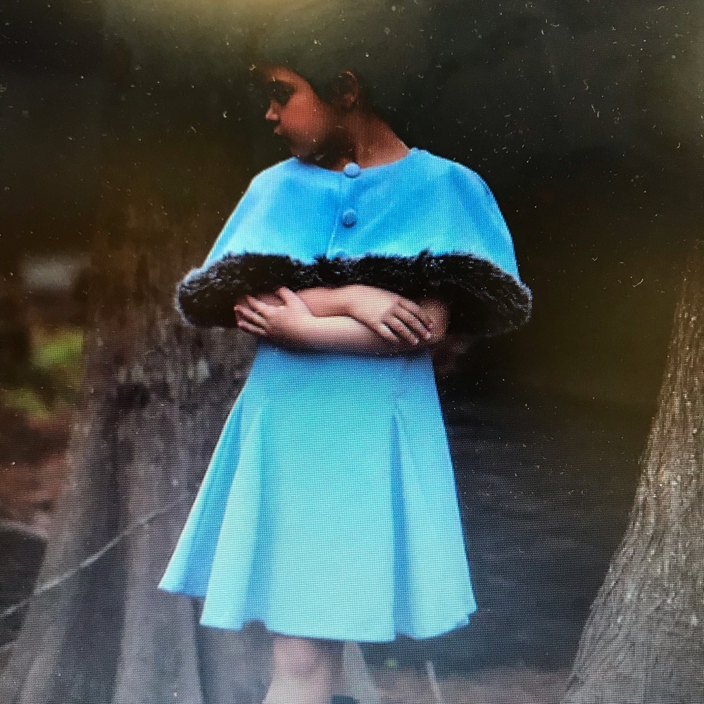 Trish Scully blue dress and cape new with tags